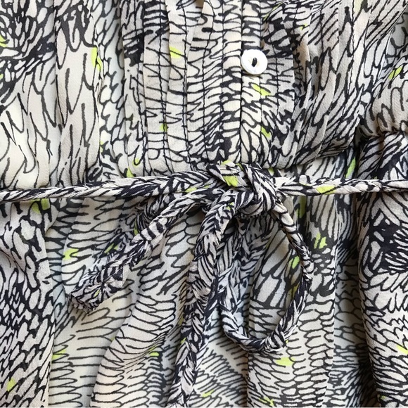 Daniel Rainn Black Yellow Beige Gathered Waist Dress, EUC, XS - Picture 6 of 16